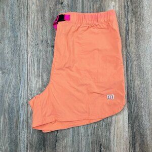 Topo Designs Shorts Womens XL Peach Color Pink Belted Nylon Hiking